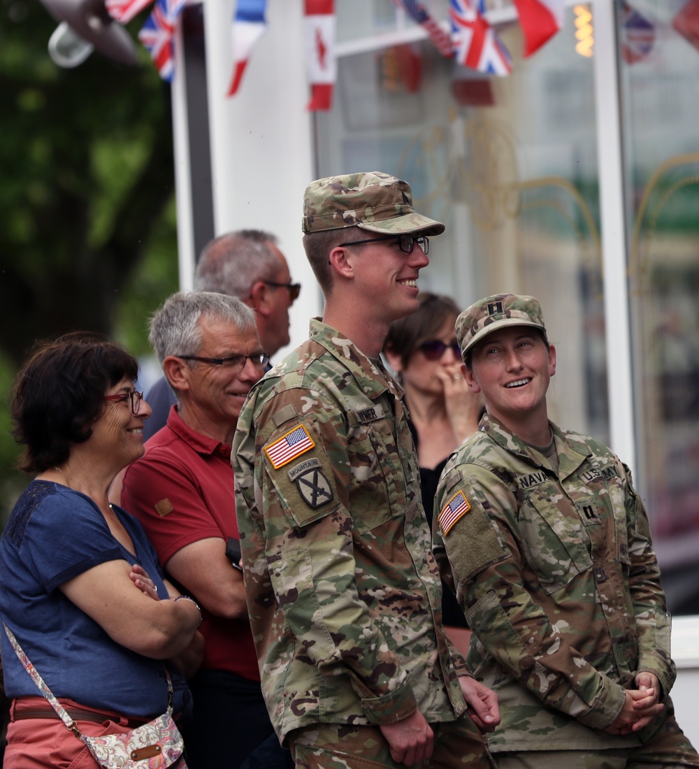 Service Members visit downtown Ste Mere Eglise