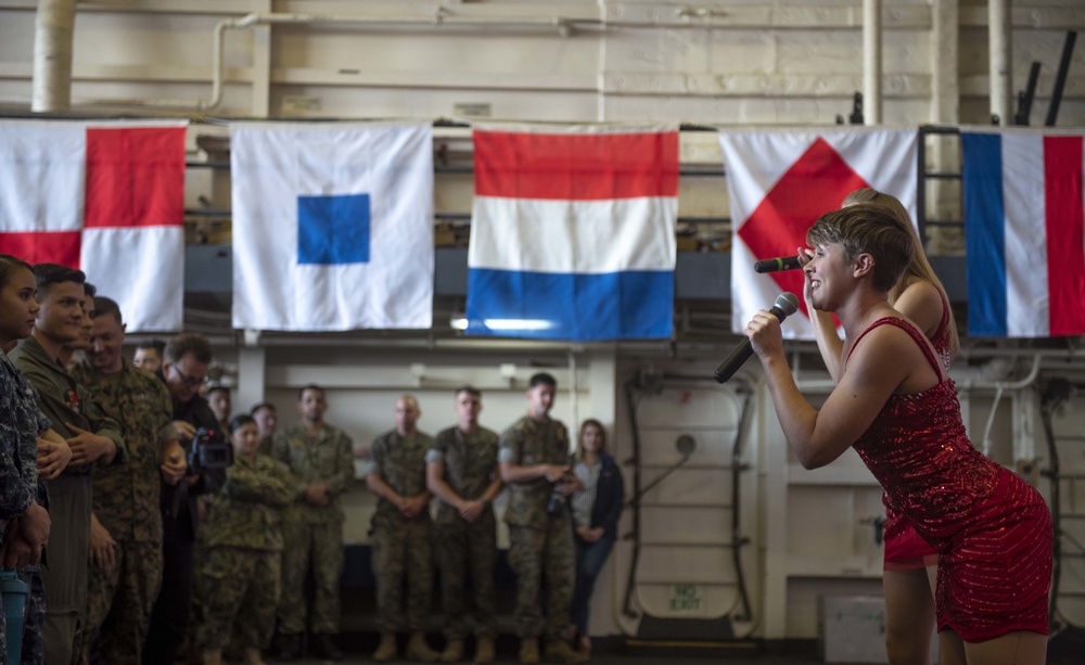 USO Show Troupe Performs For USS New York