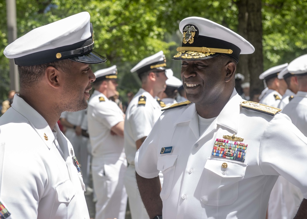 Rear Admiral Stephen Attends Reenlistment Ceremony At World Trade Center Memorial