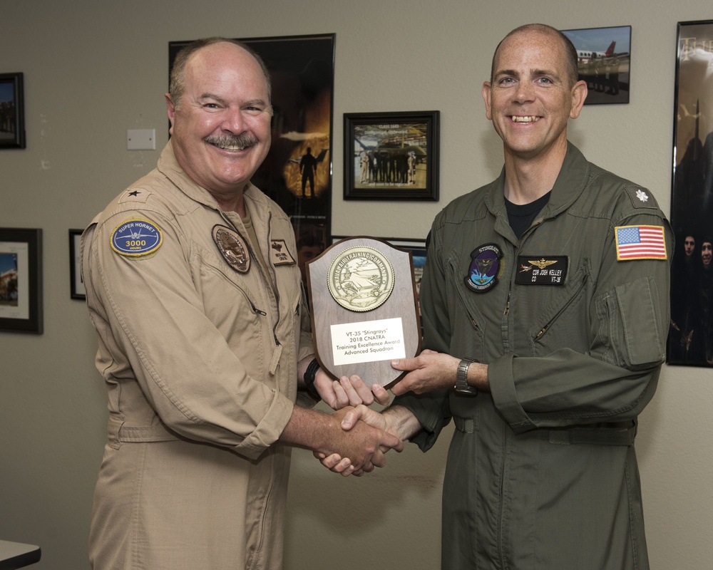 Chief of Naval Air Training Rear Adm. Gregory Harris Presents 2018 CNATRA Training Excellence Awards