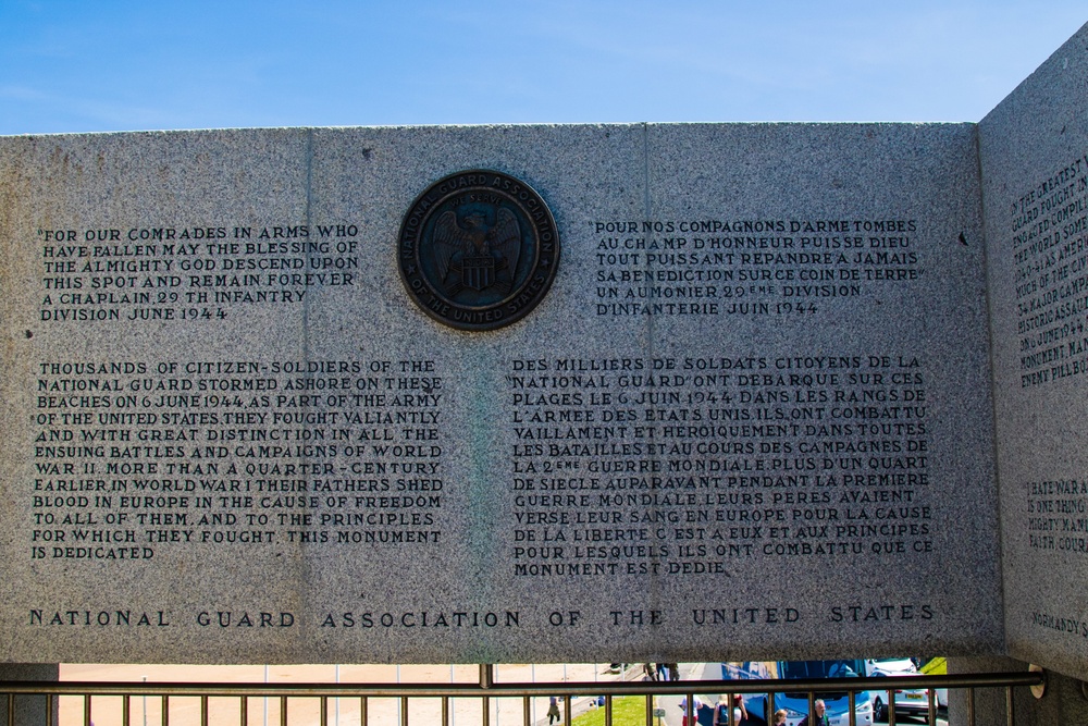 U.S. National Guard  memorial at Omaha Beach, Normandy, France.