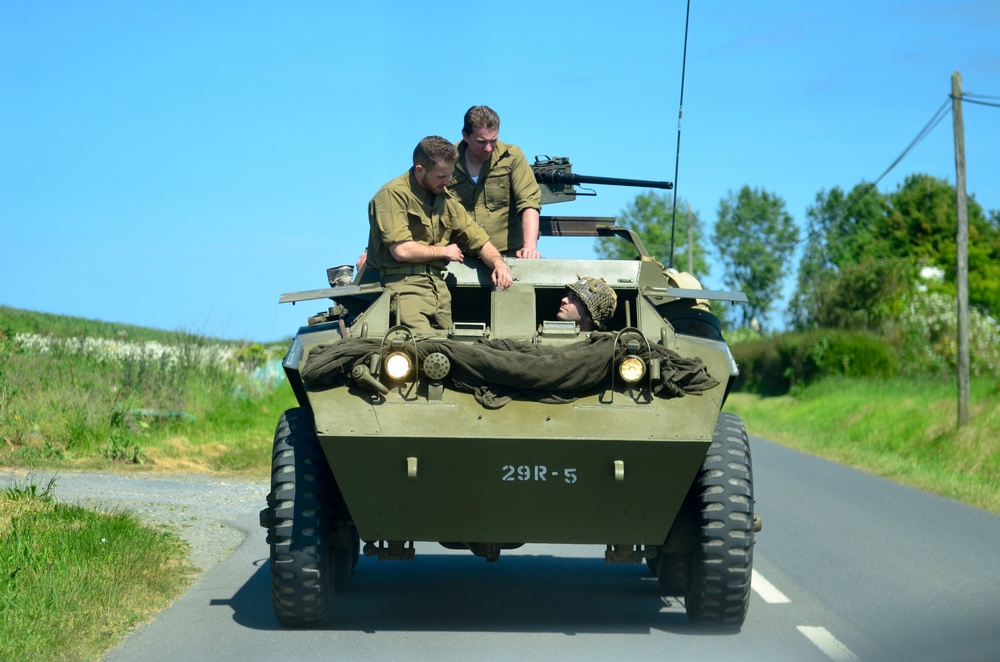 Re-enactors participating in the 75th D-Day Anniversary