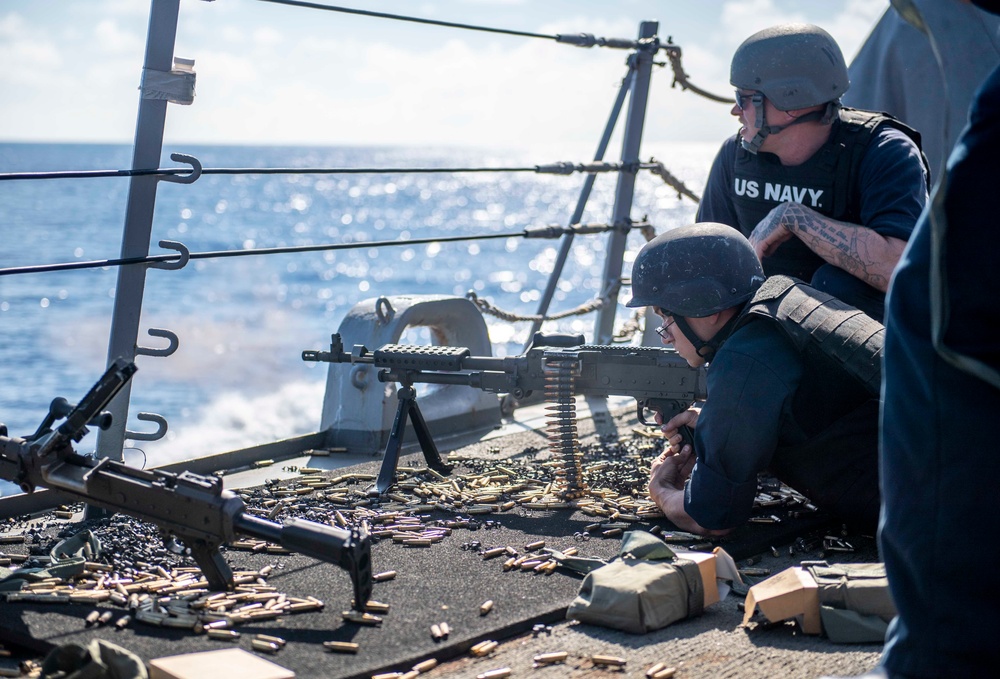 USS Curtis Wilbur Conducts Broadside Live-Fire Exercise