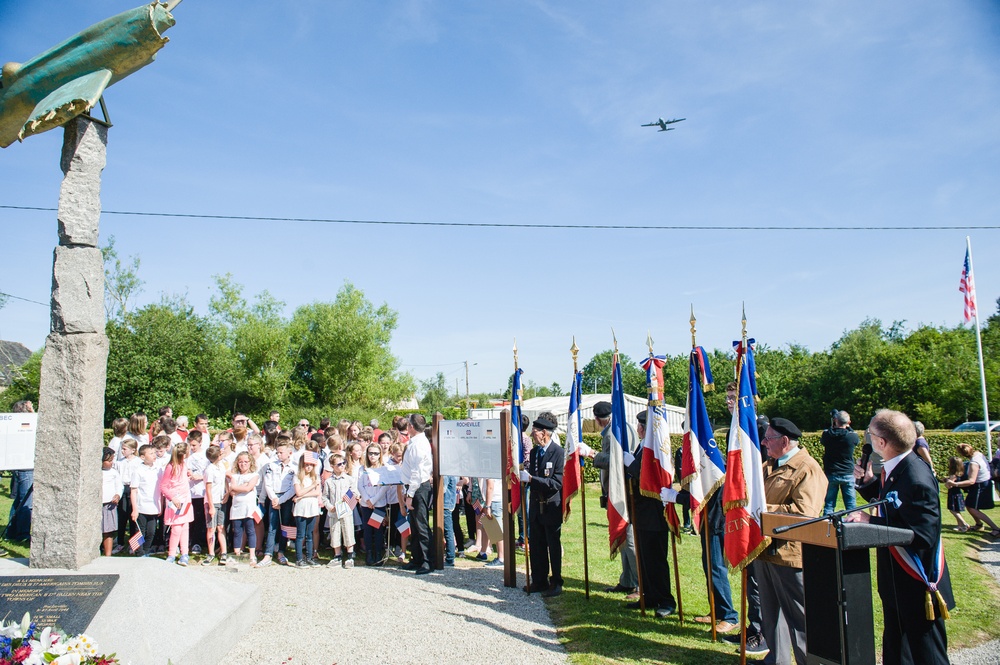 U.S. Air Force C-130 flys over ceremony