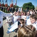 French children sing during memorial ceremony