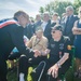 Mr. Goodall, WWII veteran, shakes hands