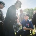 World War II veteran shakes hands