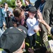 World War II Veteran gives high-five