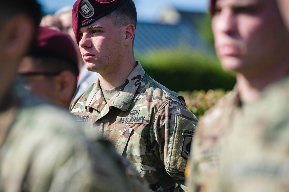 Sky Soldier during World War II memorial ceremony