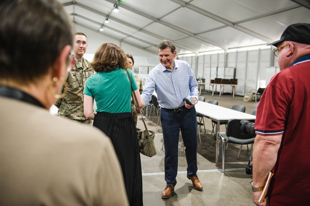 Carentan Mayor shakes hands