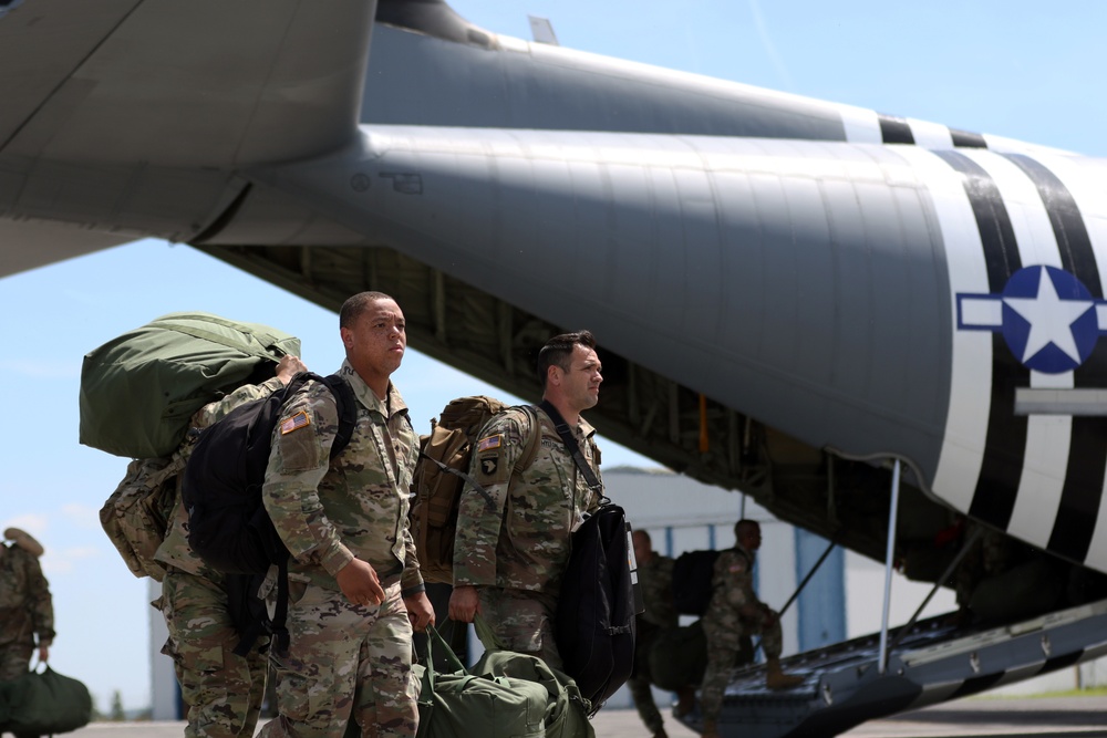 173rd Airbone Brigade Combat Team arrives for D-Day 75