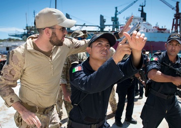 Exchanging best practices on ship boarding procedures during TRADEWINDS 19