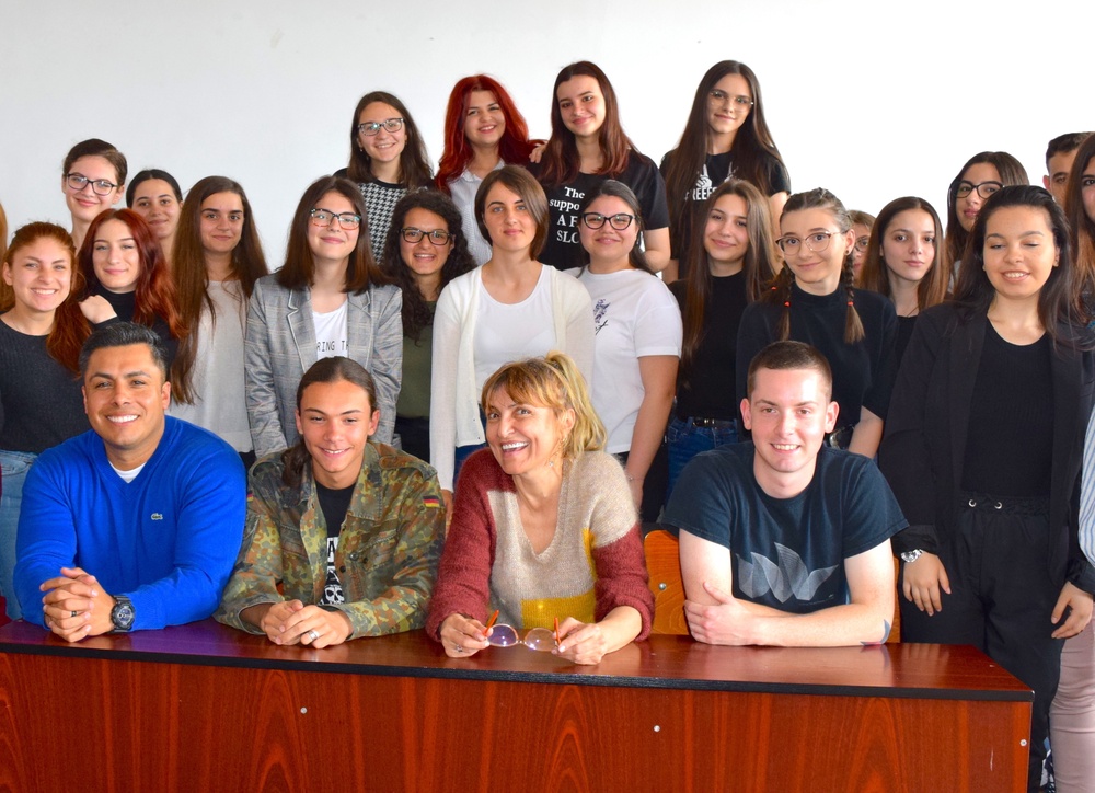 U.S. Navy Sailors Meet with Romanian High School Students