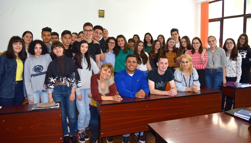 U.S. Navy Sailors Meet with Romanian High School Students