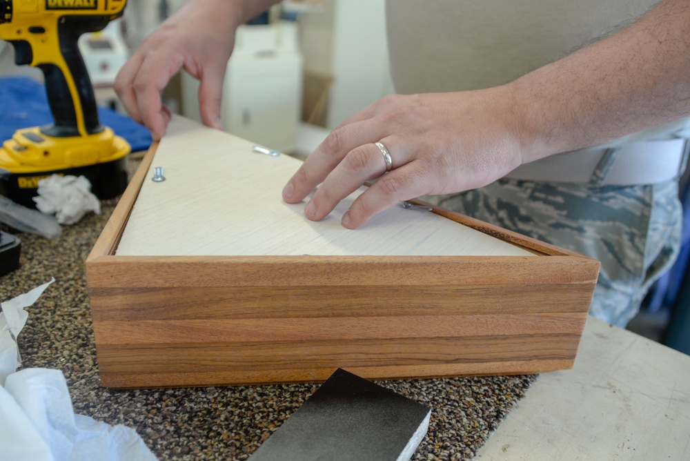 Civil Engineering Airmen Create Shadow Boxes