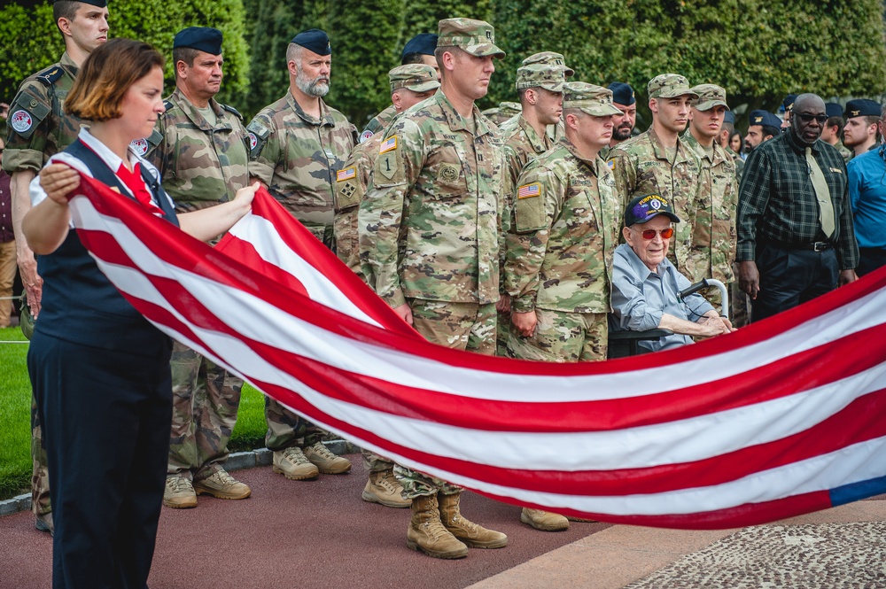 World War II Veteran Watches Folding of Flag