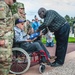 Staff at Cemetery present Flag to World War II Veteran