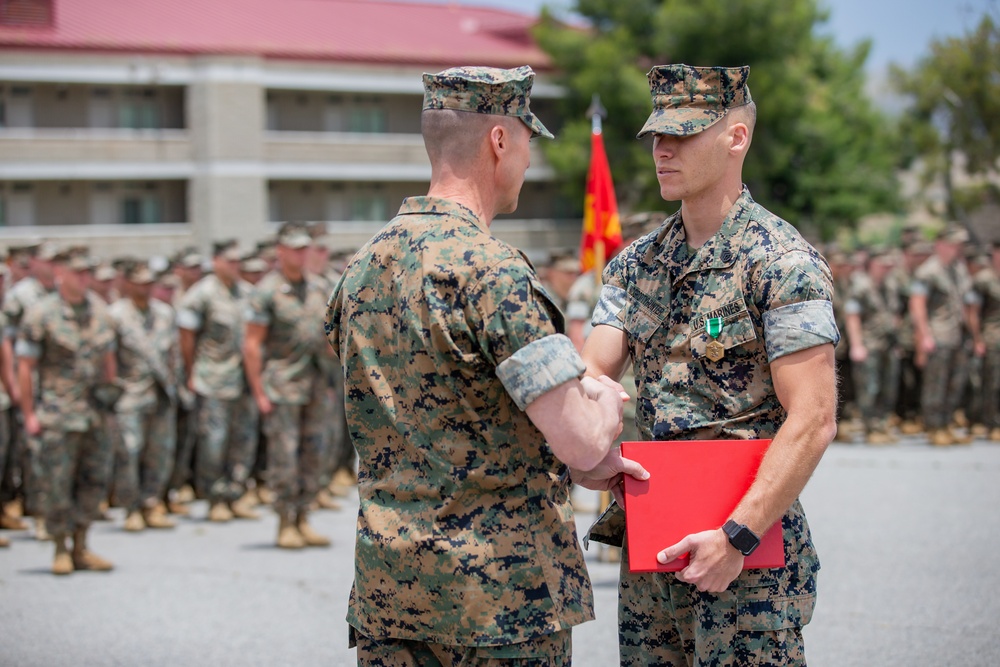 Staff Sgt. Chase C. Hunter McGroty-Hunter awarded Navy and Marine Corps Commendation Medal