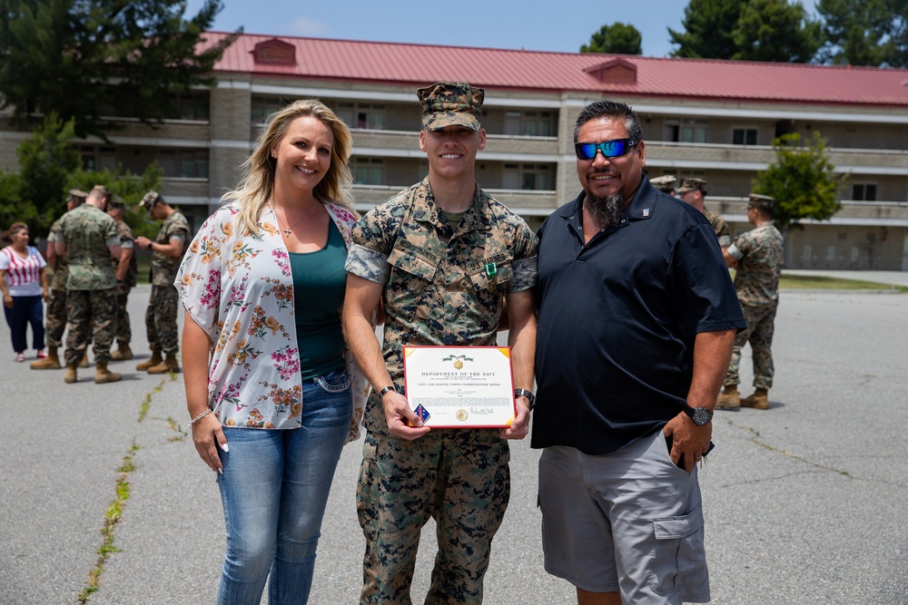 Staff Sgt. Chase C. Hunter McGroty-Hunter awarded Navy and Marine Corps Commendation Medal