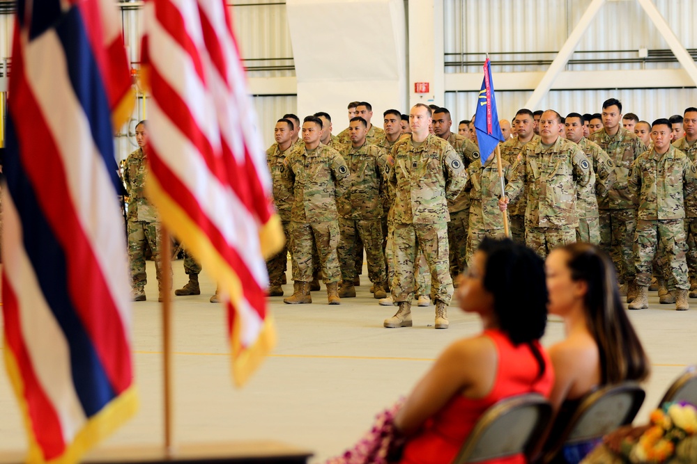 Returning Soldiers Stand in Formation