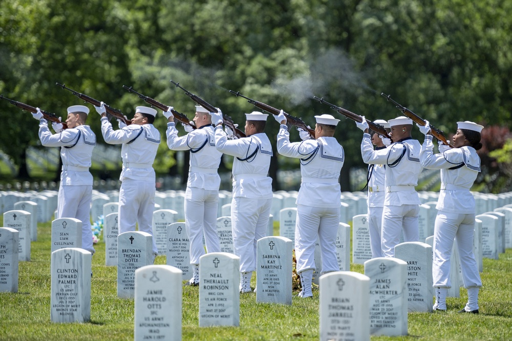 Military Funeral Honors for U.S. Navy Reserve Pharmacist's Mate Third Class William Blancheri in Section 60