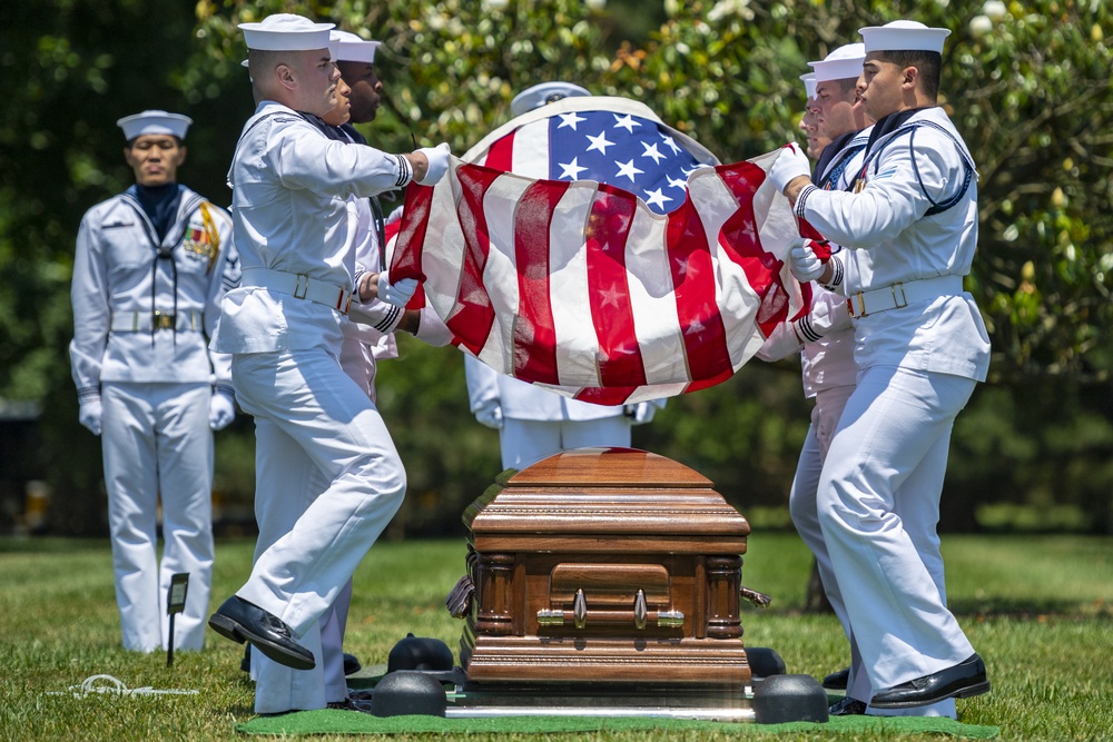 Military Funeral Honors for U.S. Navy Reserve Pharmacist's Mate Third Class William Blancheri in Section 60