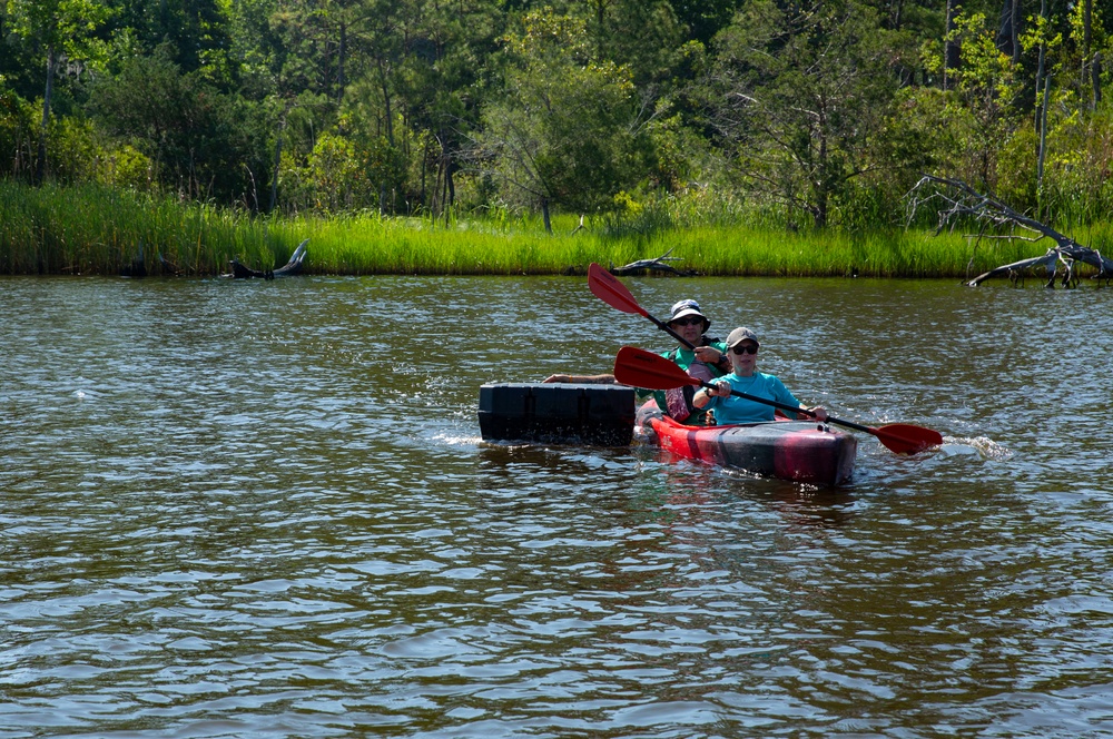 Single Marine Program Volunteer Cleanup at the Gottschalk Marina on Marine Corps Base Camp Lejeune