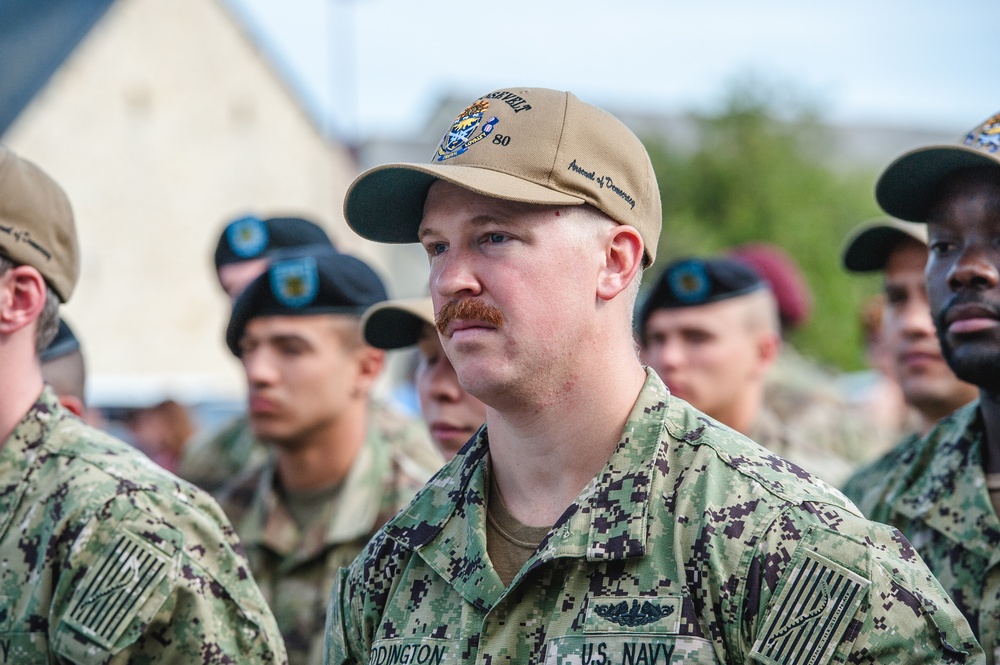 Sailors Fall In at Ceremony