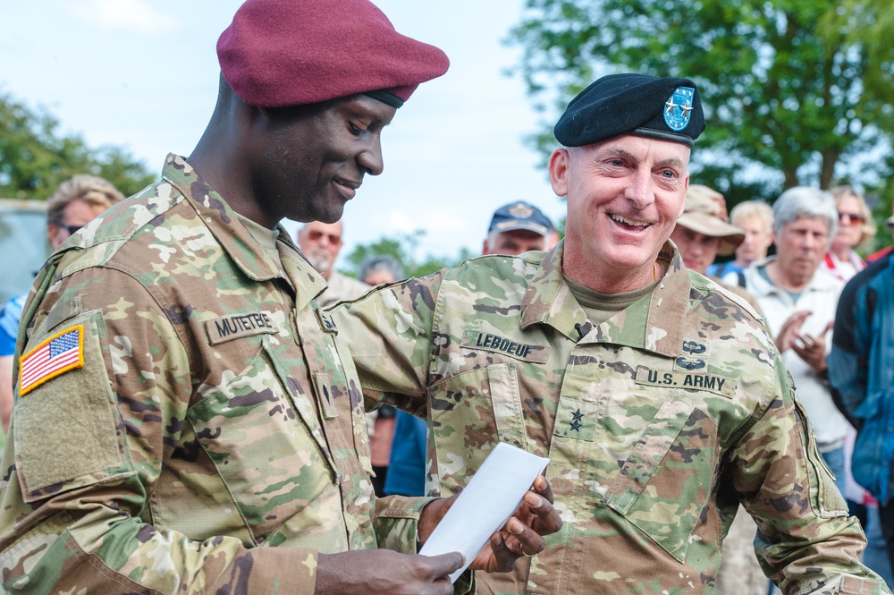 MG Lebouf Thanks Paratrooper