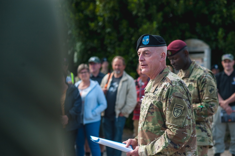 Major General Delivers Speech in Picauville