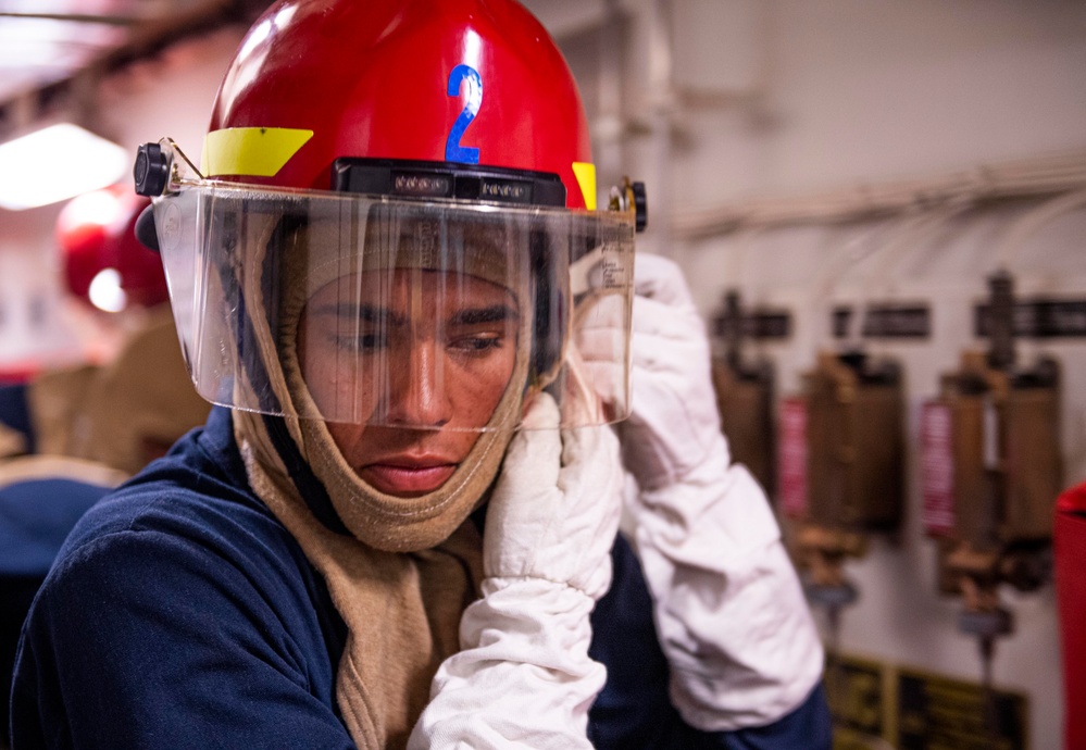 USS Curtis Wilbur Damage Control Training