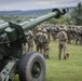 Soldiers from Romania and the U.S. stand in a combined formation in front of a static display of Romanian Land Force vehicles and artillery weapons during the opening ceremony of Sabre Guardian 2019