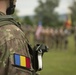 Soldiers from Romania and the U.S. stand in a combined formation during the opening ceremony of Saber Guardian 2019