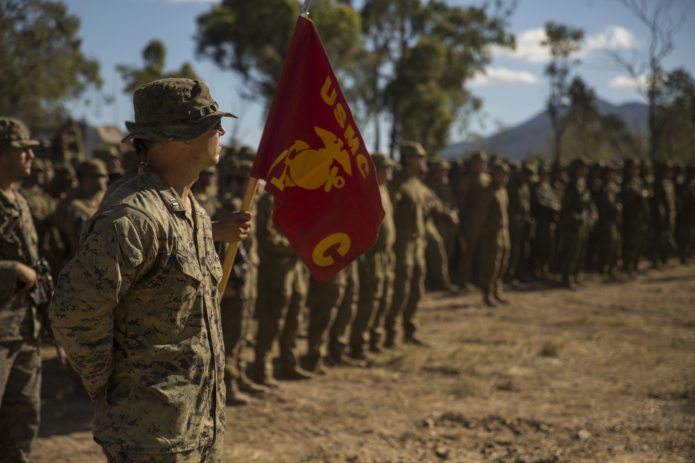 U.S. Marines participate in Southern Jackaroo closing ceremony