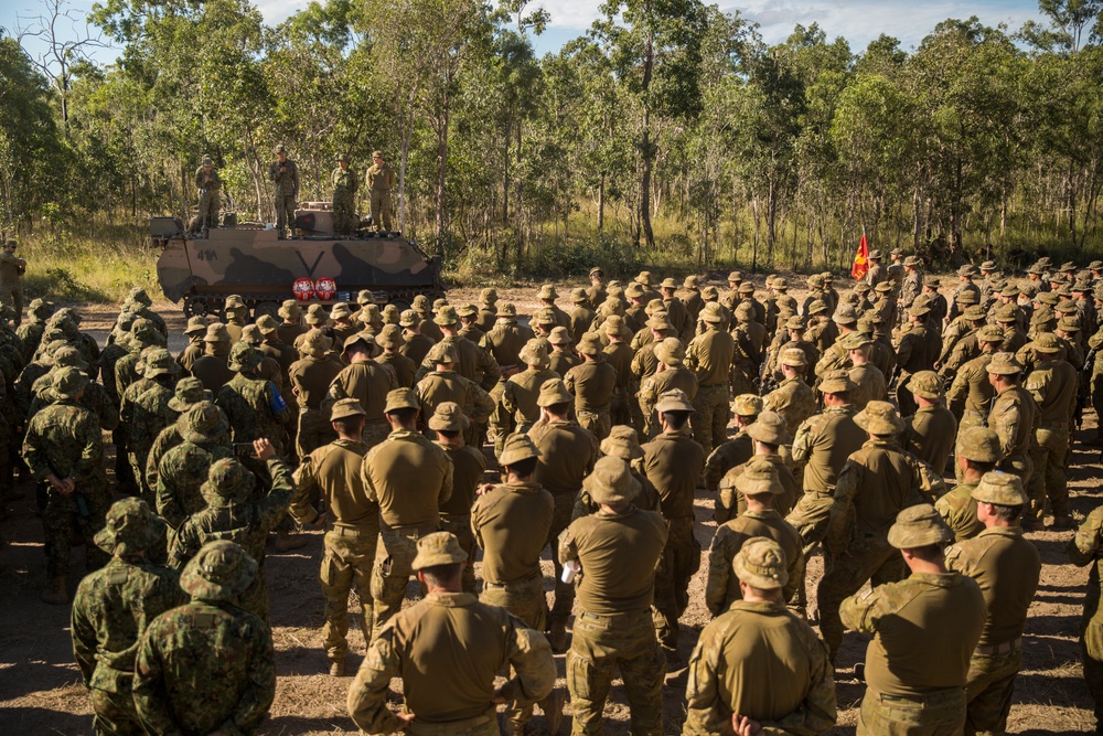 U.S. Marines participate in Southern Jackaroo closing ceremony