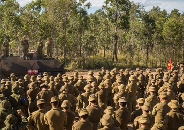 U.S. Marines participate in Southern Jackaroo closing ceremony