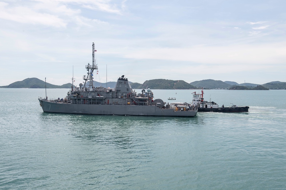 USS Pioneer and USS Patriot Depart Sattahip for Mine Countermeasures Excercise During CARAT Thailand 2019