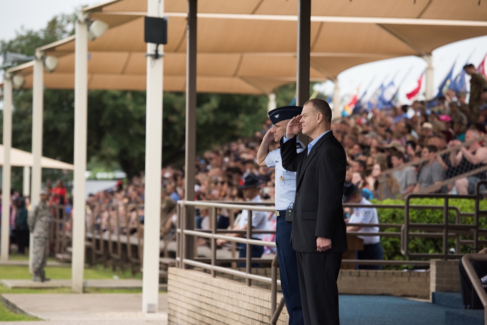 Chief Master Sgt. of the Air Force (retired) attends BMT graduation