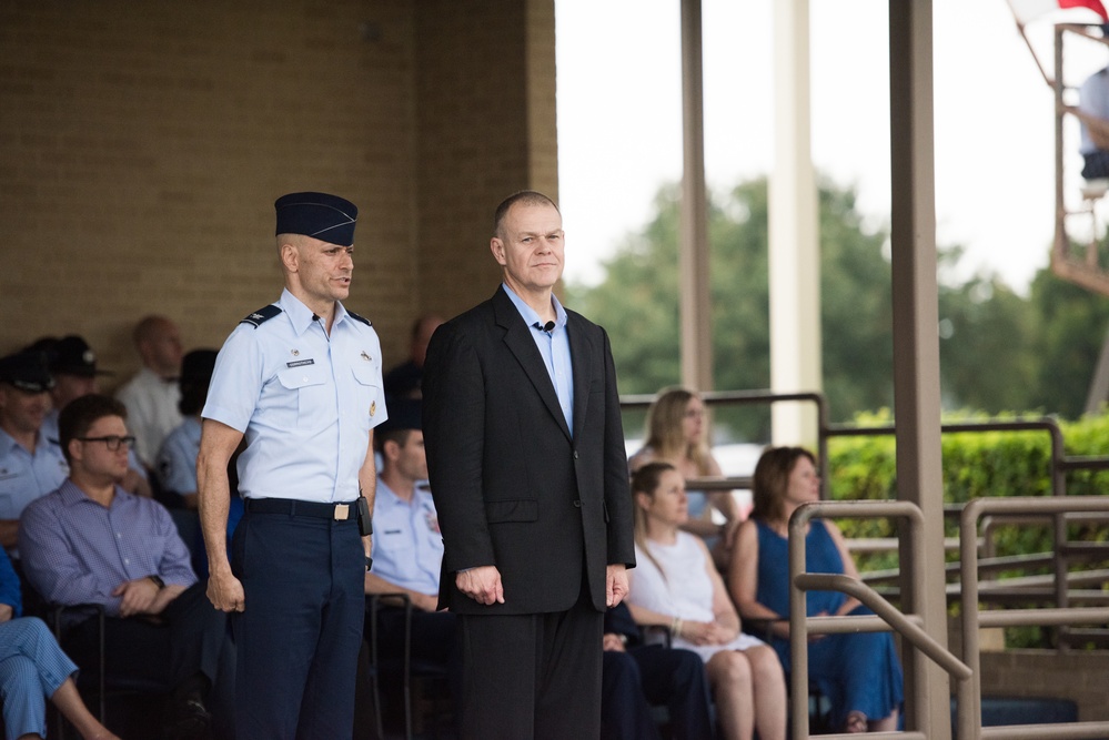 Chief Master Sgt. of the Air Force (retired) attends BMT graduation