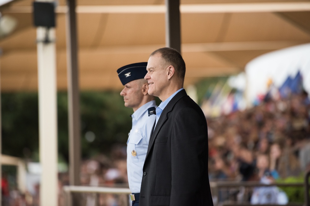 Chief Master Sgt. of the Air Force (retired) attends BMT graduation