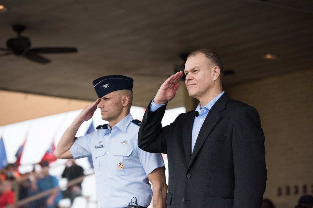 Chief Master Sgt. of the Air Force (retired) attends BMT graduation