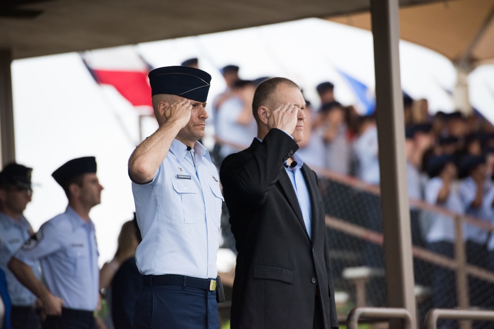 Chief Master Sgt. of the Air Force (retired) attends BMT graduation