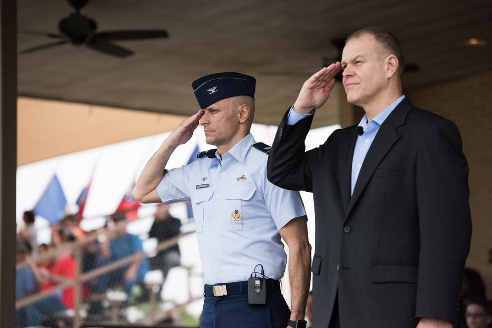 Chief Master Sgt. of the Air Force (retired) attends BMT graduation