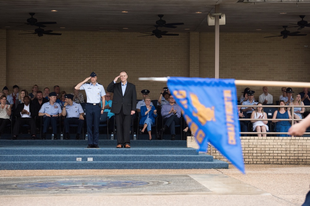 Chief Master Sgt. of the Air Force (retired) attends BMT graduation