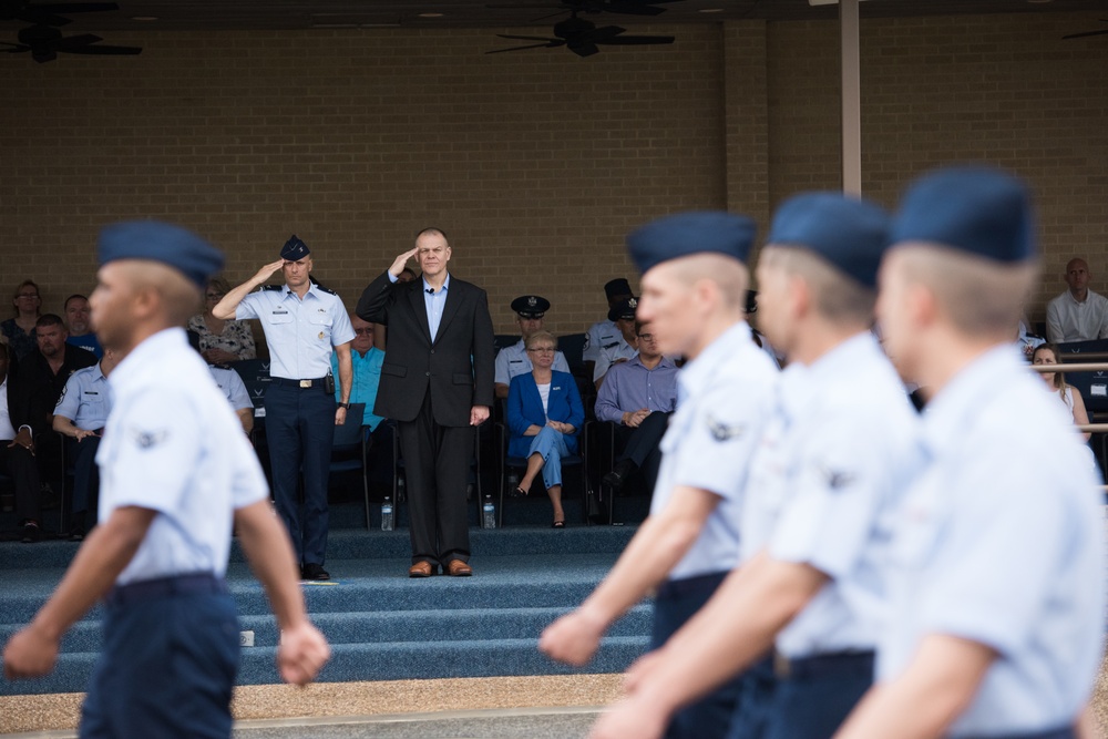 Chief Master Sgt. of the Air Force (retired) attends BMT graduation