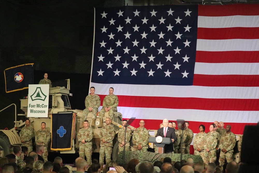 Vice President Mike Pence visits Fort McCoy