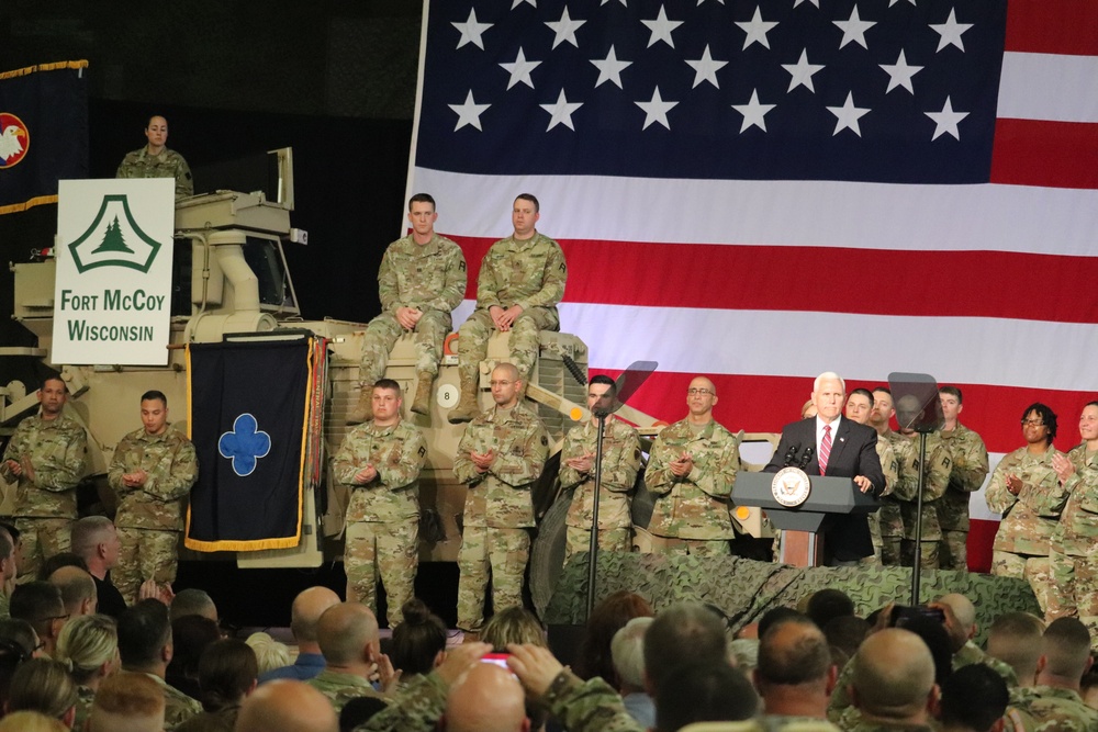 Vice President Mike Pence visits Fort McCoy