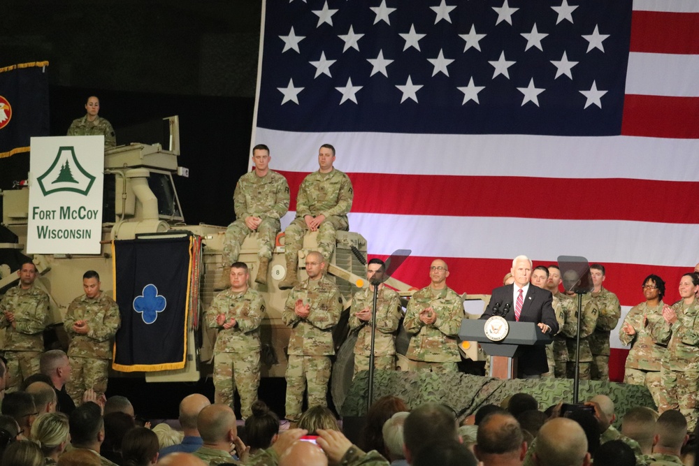 Vice President Mike Pence visits Fort McCoy