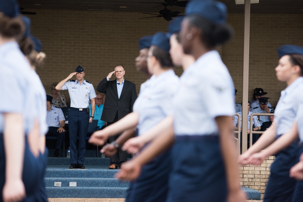 Chief Master Sgt. of the Air Force (retired) attends BMT graduation