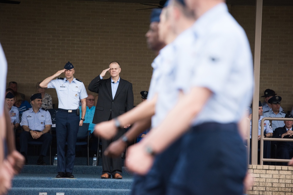 Chief Master Sgt. of the Air Force (retired) attends BMT graduation